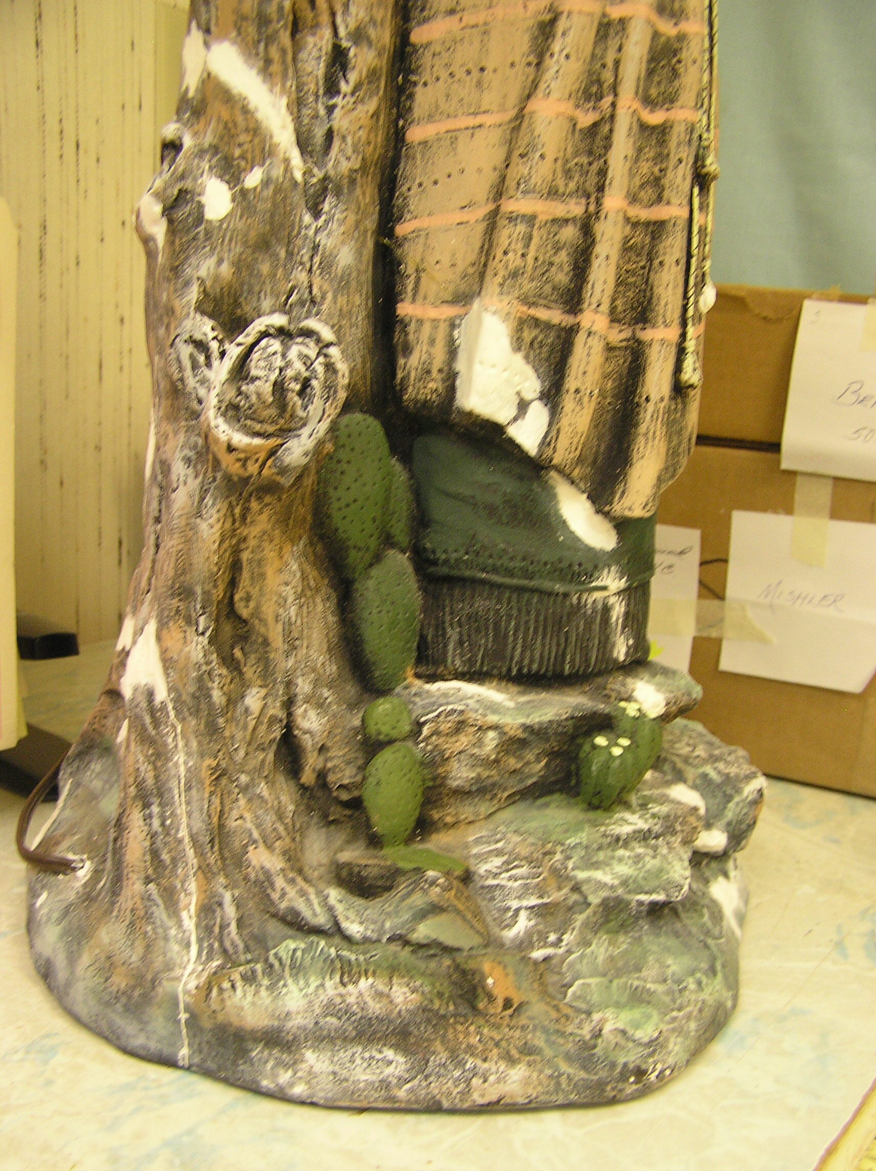 Damaged Native American plaster lamp.