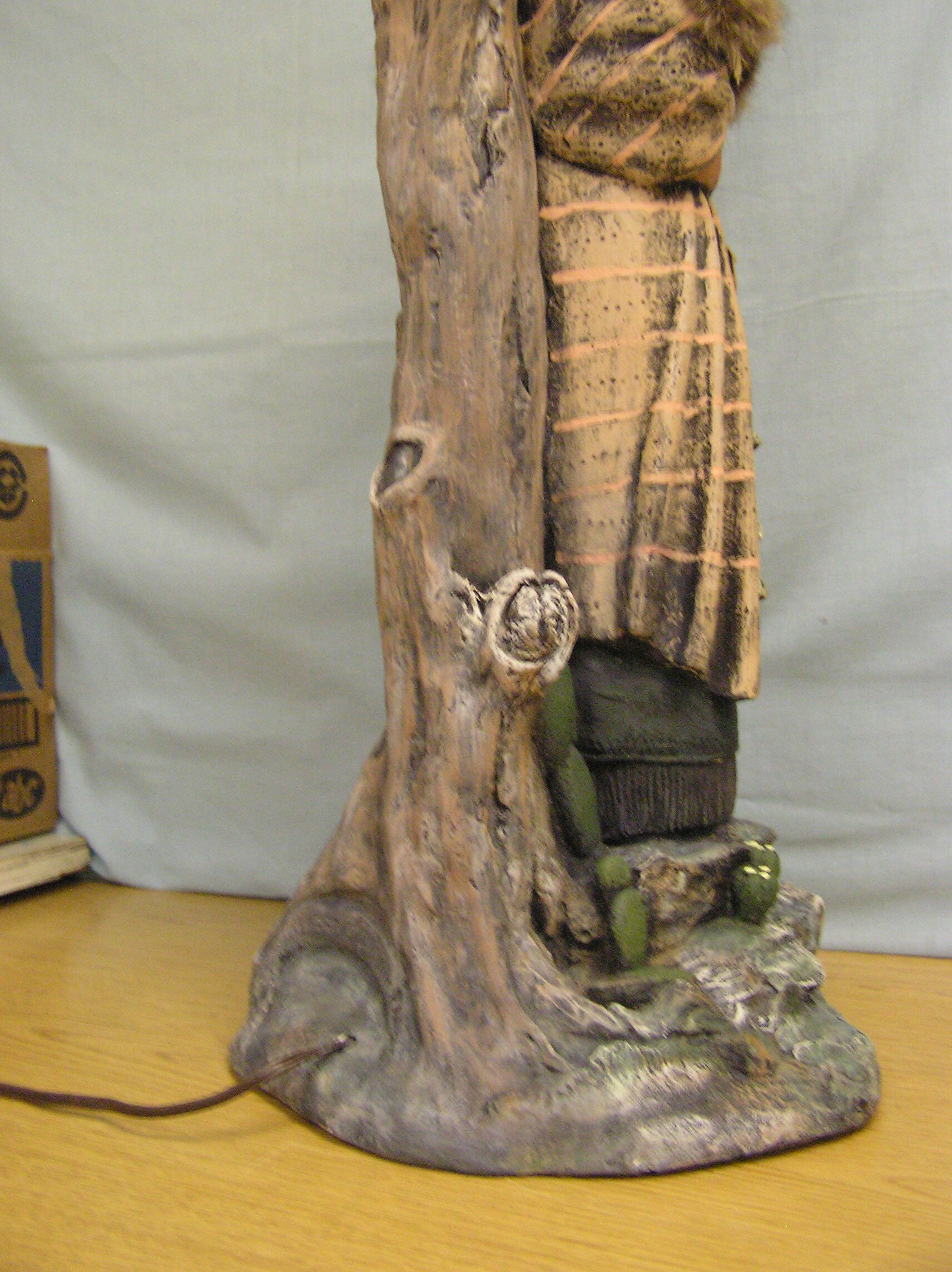 Restored plaster Native American lamp.